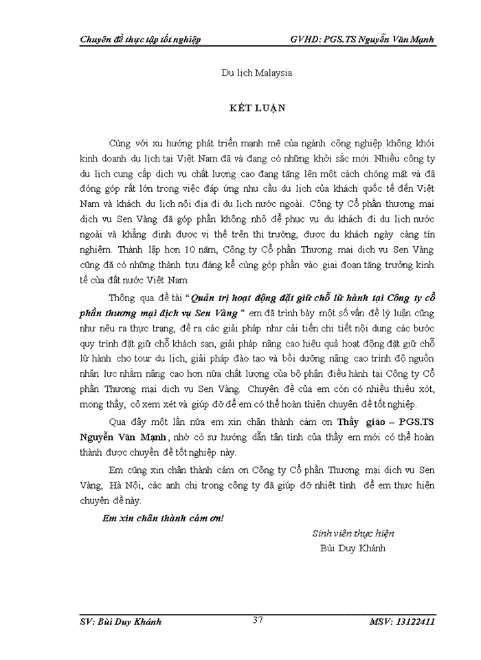image for page Quản trị hoạt động đặt giữ chỗ lữ hành của công ty cổ phần thương mại dịch vụ sen VÀNG