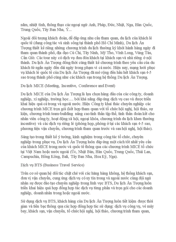 image for page Thực trạng hoạt động kinh doanh lữ hành của công ty du lịch Ấn Tượng