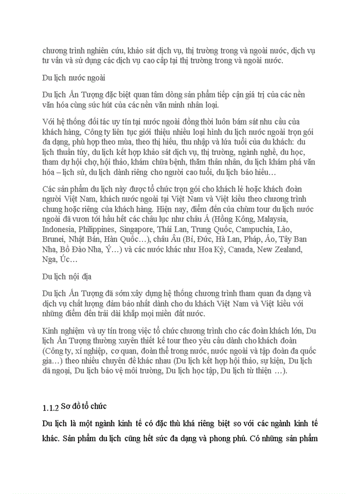 image for page Thực trạng hoạt động kinh doanh lữ hành của công ty du lịch Ấn Tượng