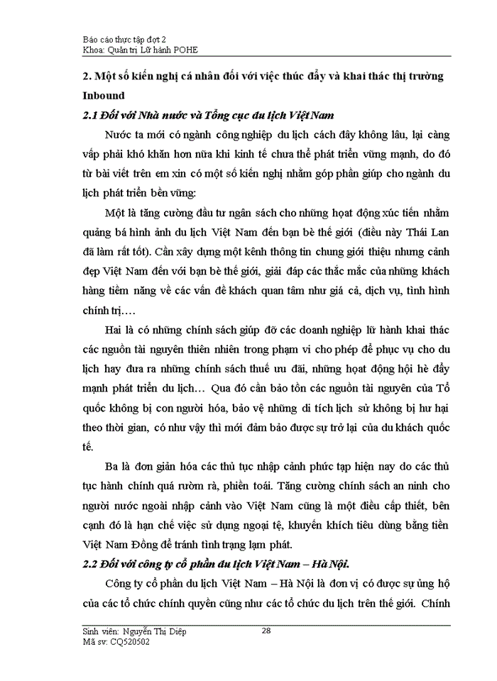 image for page Thực trạng của công việc quản lý để khai thác khách hàng tại bộ phận Inbound của Công ty cổ phần du lịch Việt Nam – Hà Nội