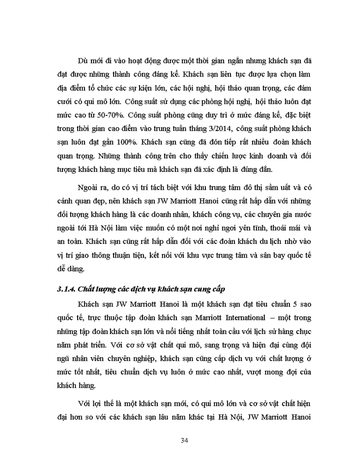 image for page Nghiên cứu quy trình phục vụ của bộ phận lễ tân tại khách sạn JW Marriott Hano