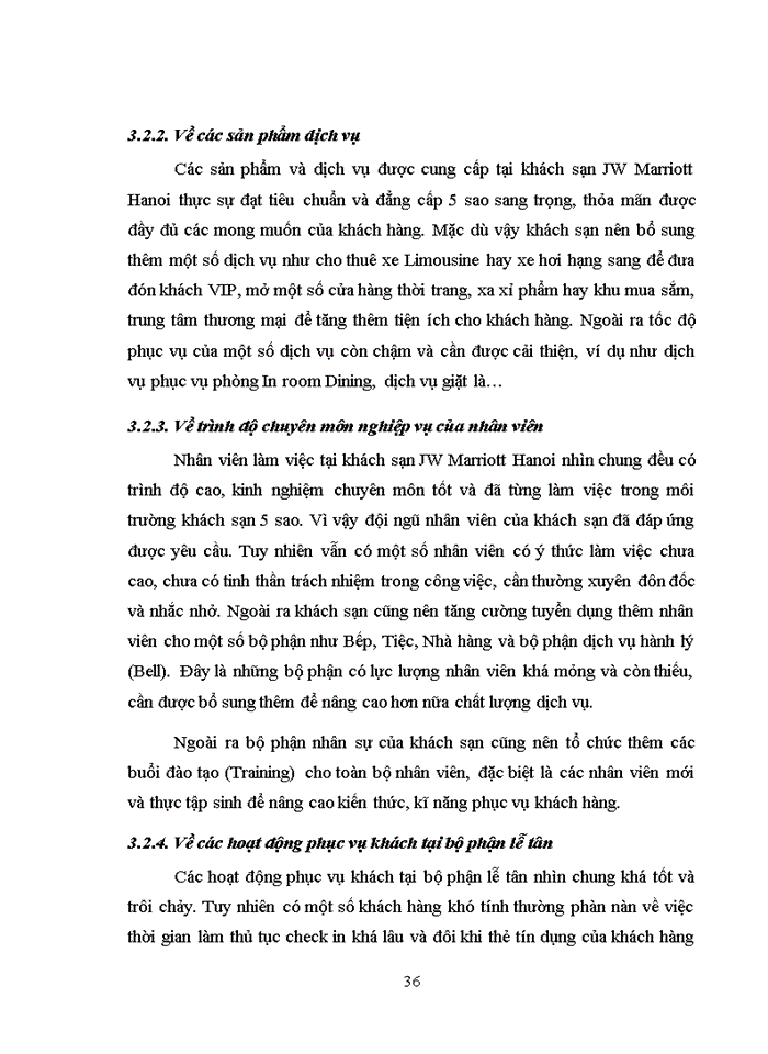 image for page Nghiên cứu quy trình phục vụ của bộ phận lễ tân tại khách sạn JW Marriott Hano