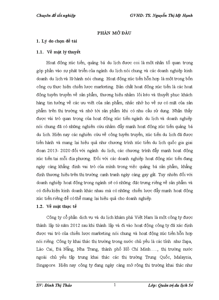 image for page Đẩy mạnh hoạt động xúc tiến hỗn hợp của công ty cổ phần và du lịch khám phá Việt Nam