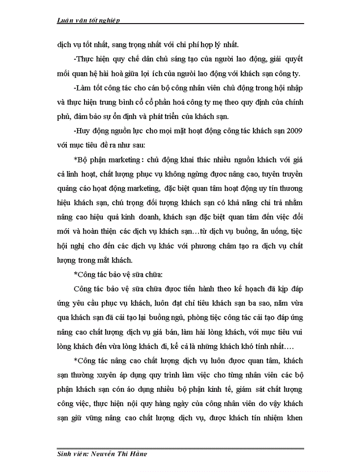 image for page Thực trạng và biện pháp quản lý nguồn nhân lực khách sạn Hoà Bình