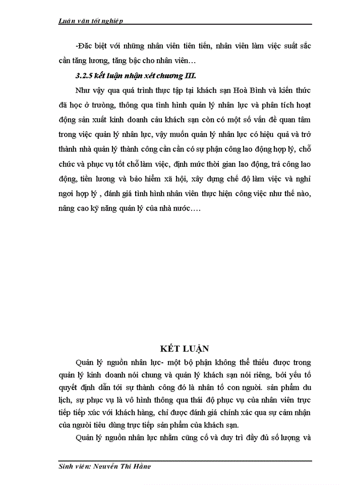 image for page Thực trạng và biện pháp quản lý nguồn nhân lực khách sạn Hoà Bình