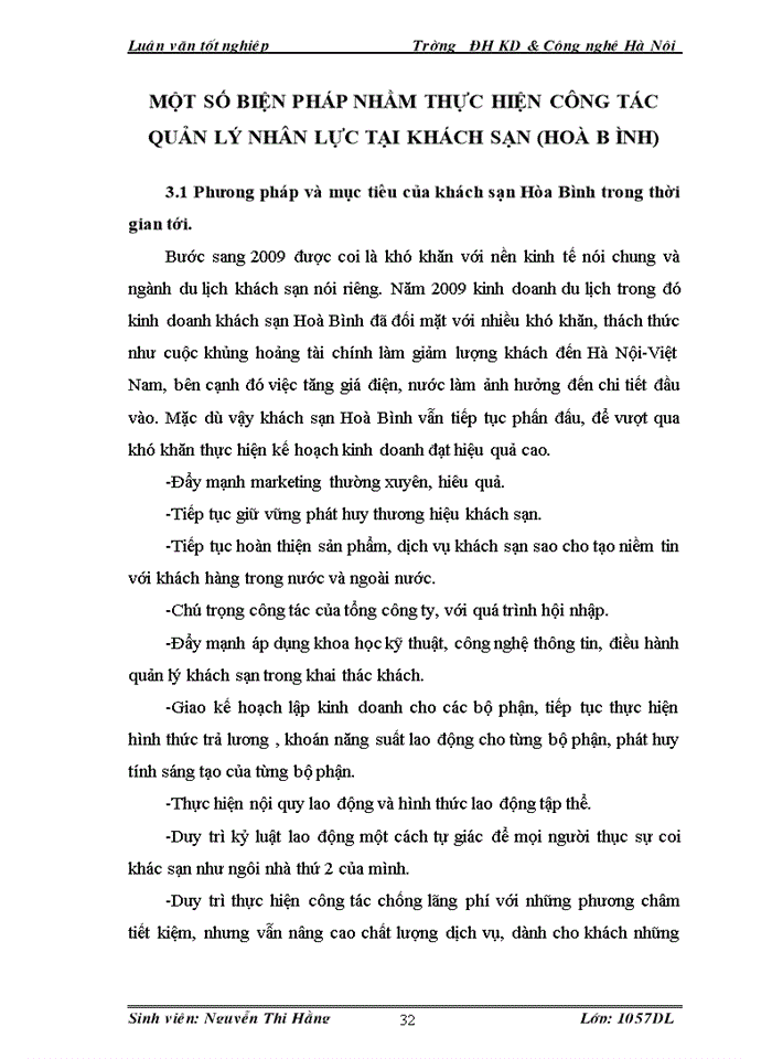 image for page Thực trạng và biện pháp quản lý nguồn nhân lực khách sạn (Hoà Bình)