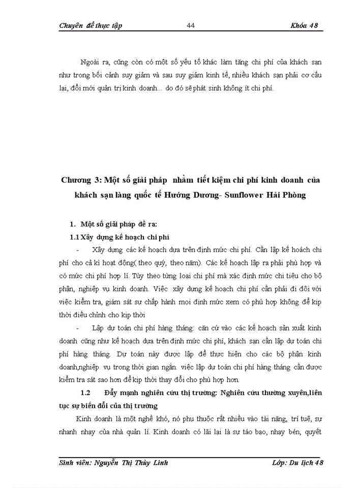image for page Chi phí kinh doanh và giải pháp tiết kiệm chi phí trong kinh doanh khách sạn tại khách sạn làng quốc tế Hướng Dương- Sunflower Hải Phòng