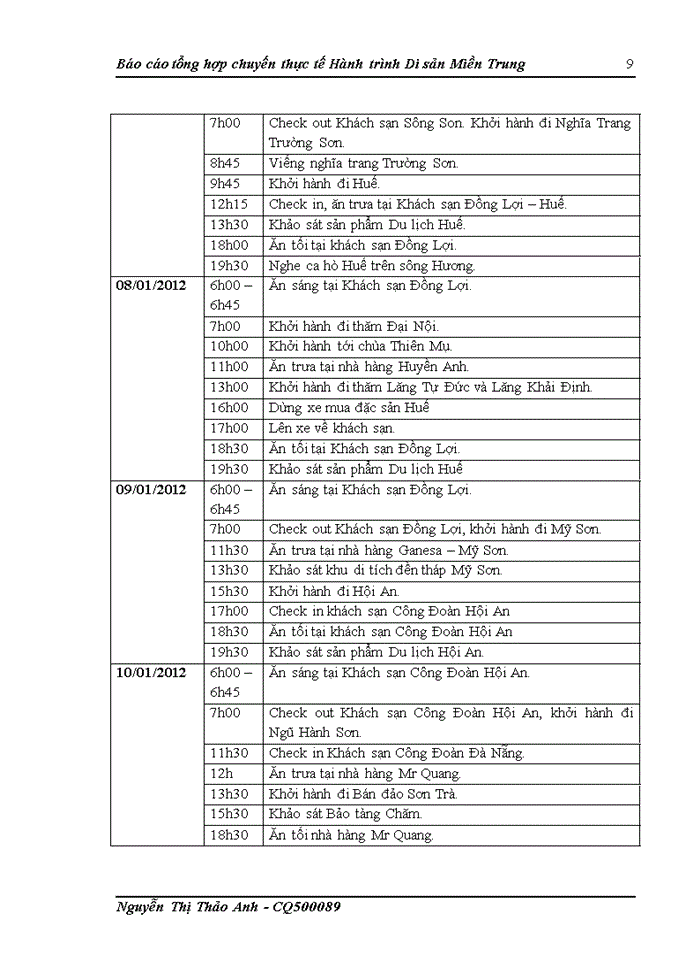 image for page Báo cáo tổng hợp chuyến thực tế Hành trình Di sản Miền Trung