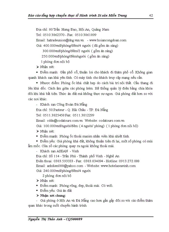 image for page Báo cáo tổng hợp chuyến thực tế Hành trình Di sản Miền Trung