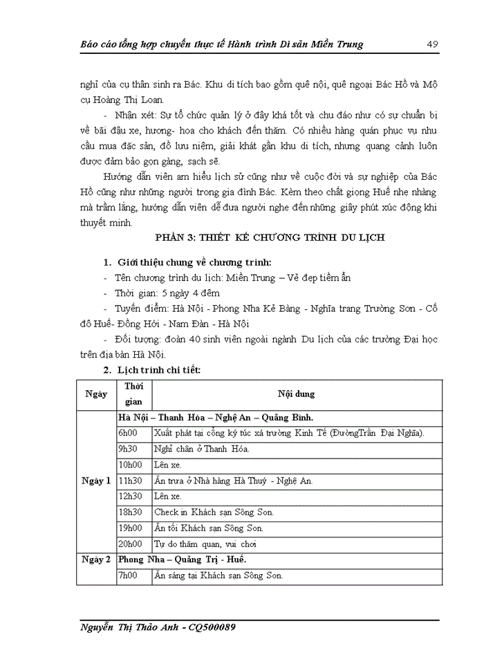 image for page Báo cáo tổng hợp chuyến thực tế Hành trình Di sản Miền Trung