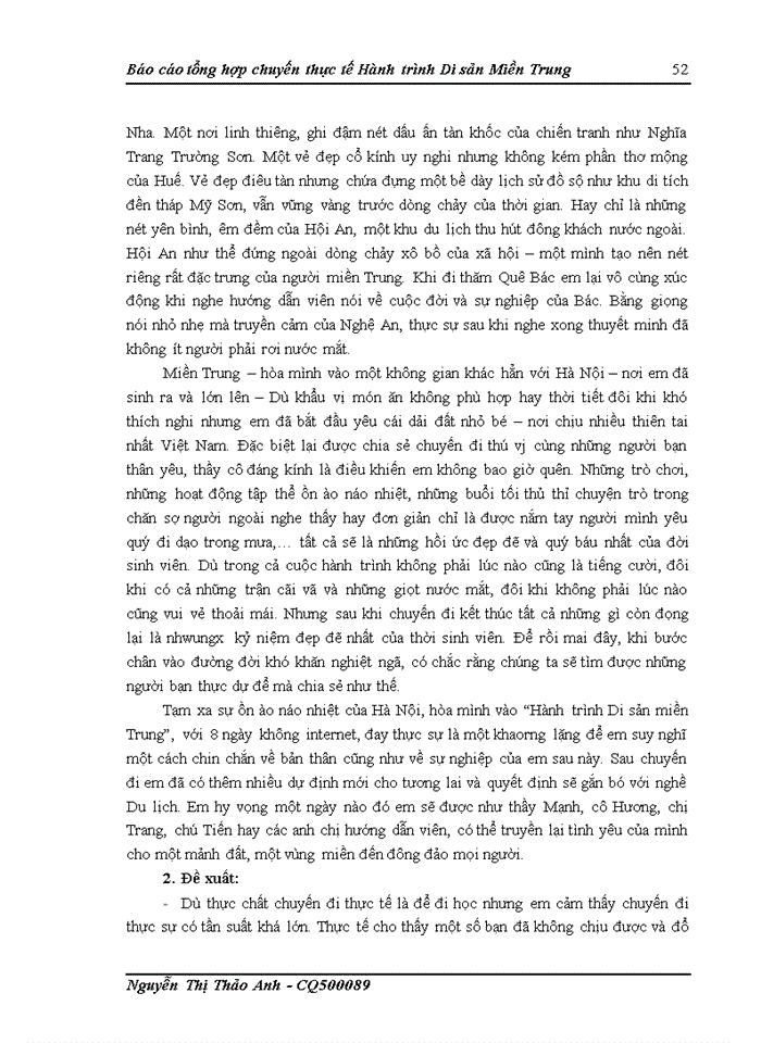 image for page Báo cáo tổng hợp chuyến thực tế Hành trình Di sản Miền Trung