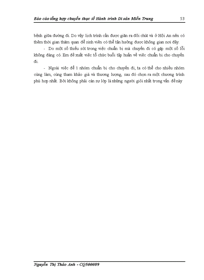 image for page Báo cáo tổng hợp chuyến thực tế Hành trình Di sản Miền Trung