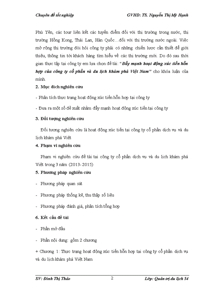 image for page Đẩy mạnh hoạt động xúc tiến hỗn hợp của công ty cổ phần và du lịch khám phá Việt Nam