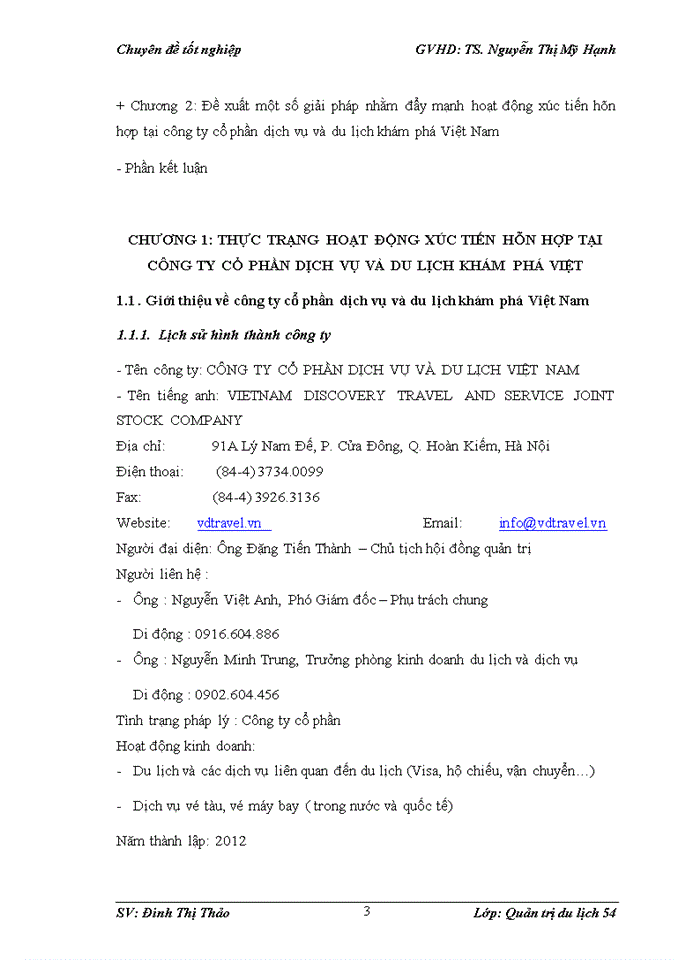 image for page Đẩy mạnh hoạt động xúc tiến hỗn hợp của công ty cổ phần và du lịch khám phá Việt Nam