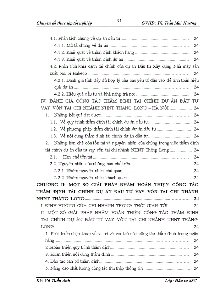 image for page Thực trạng và giải pháp nâng cao chất lượng thẩm định khía cạnh tài chính dự án đầu tư vay vốn tại ngân hàng Ngoại Thương – chi nhánh Thăng Long