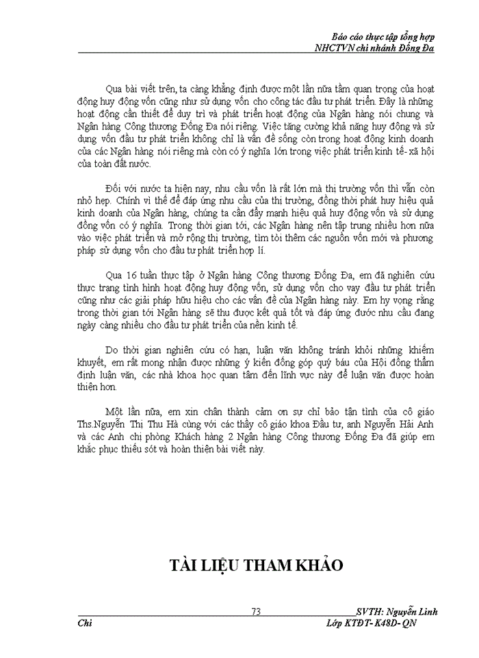 image for page Huy động và cho vay vốn đầu tư phát triển tại Ngân hàng Công thương Việt Nam chi nhánh Đống Đa – Thực trạng và giải pháp