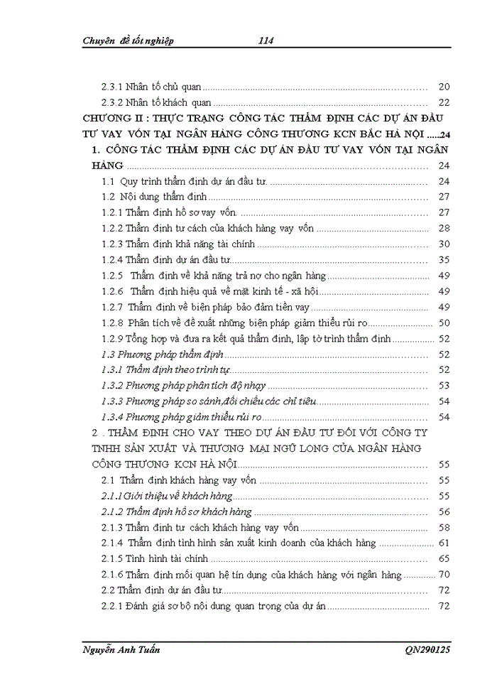 image for page Công tác thẩm định cho vay theo dự án đầu tư tại ngân hàng công thương chi nhánh khu công nghiệp Bắc Hà Nội