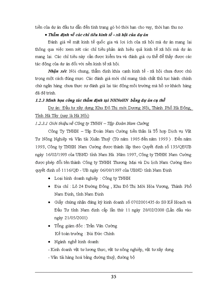 image for page Công tác thẩm định dự án đầu tư xây lắp tại ngân hàng nông nghiệp và phát triển nông thôn – chi nhánh Hà Nội