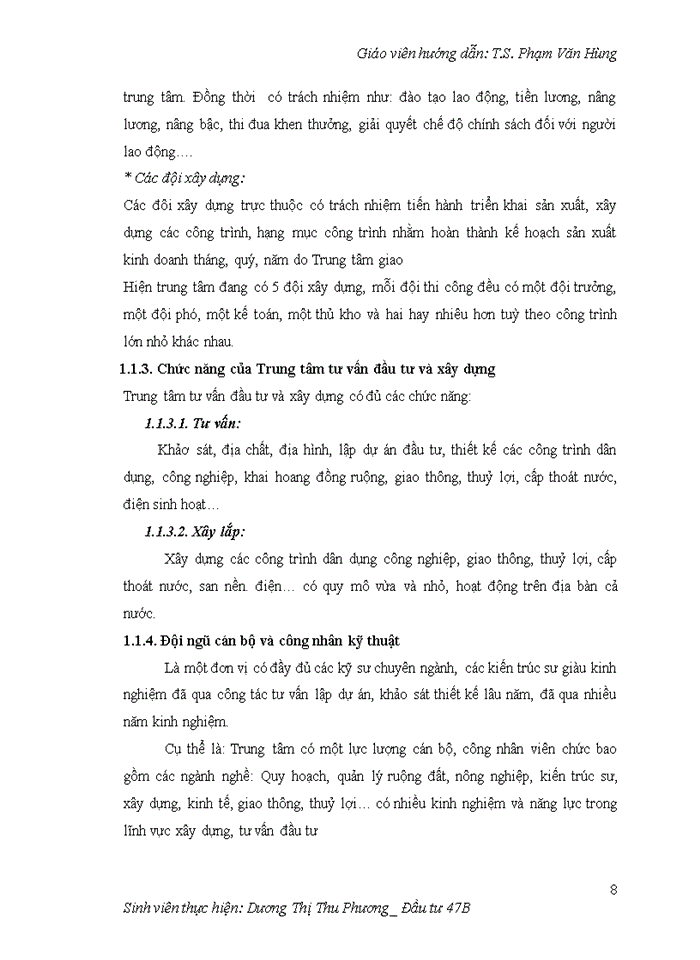 image for page Hoàn thiện công tác lập dự án tại Trung tâm tư vấn đầu tư và xây dựng