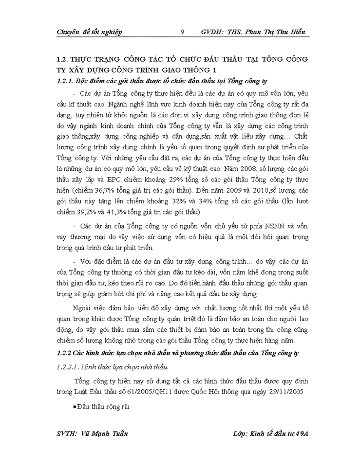 image for page Công tác tổ chức đấu thầu tại Tổng công ty xây dựng công trình giao thông 1. Thực trạng và giải pháp