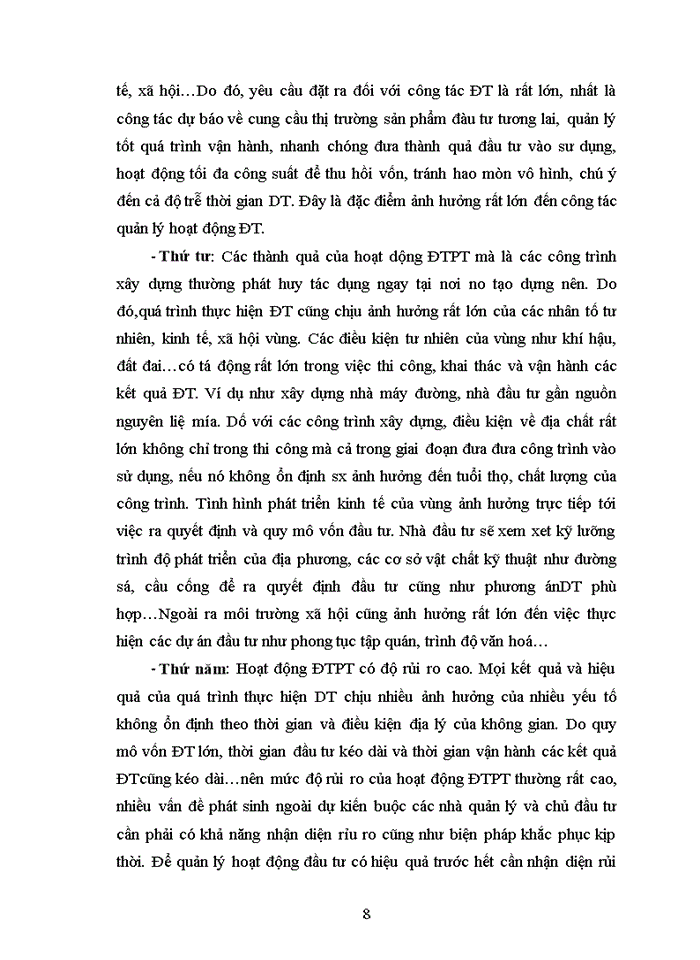 image for page Đặc điểm của đầu tư phát triển và yêu cầu quán triệt các đặc điểm này trong công tác thực hiện đầu tư