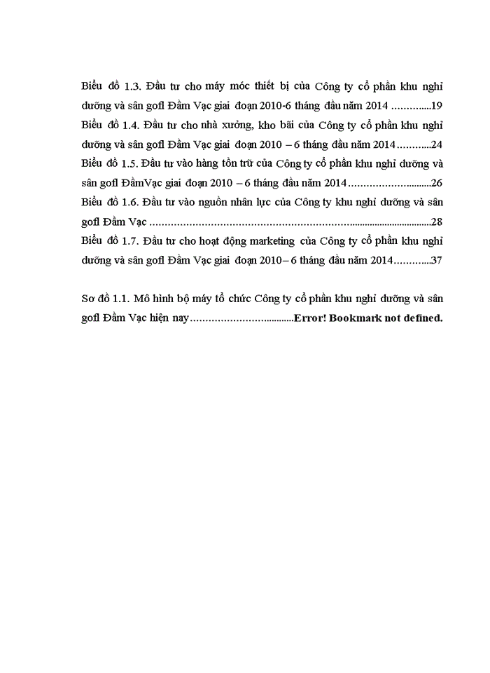 Thực trạng đầu tư phát triển tại công ty cổ phần khu nghỉ dưỡng và sân gofl đầm vạc giai đoạn 2010 – 6 tháng đầu năm 2014