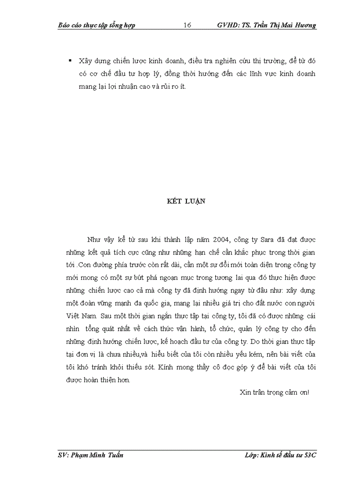 image for page Tổng quan về công ty cổ phần SARA VIỆT NAM