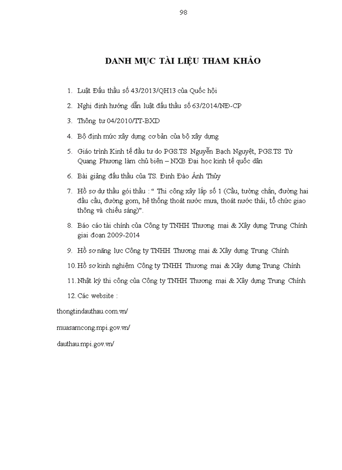 image for page Hoàn thiện công tác tham dự thầu trong xây dựng công trình giao thông tại công ty TNHH Thương mại & Xây dựng Trung Chính