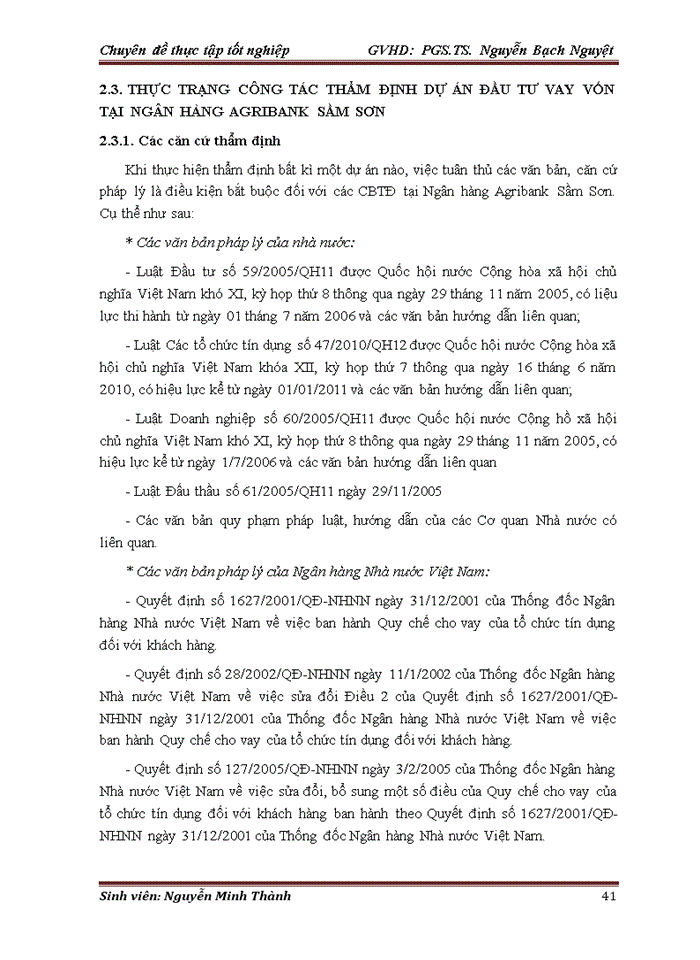 image for page Hoàn thiện công tác thẩm định dự án đầu tư vay vốn tại Ngân hàng Nông nghiệp và Phát triển Nông thôn chi nhánh Sầm Sơn – Thanh Hóa