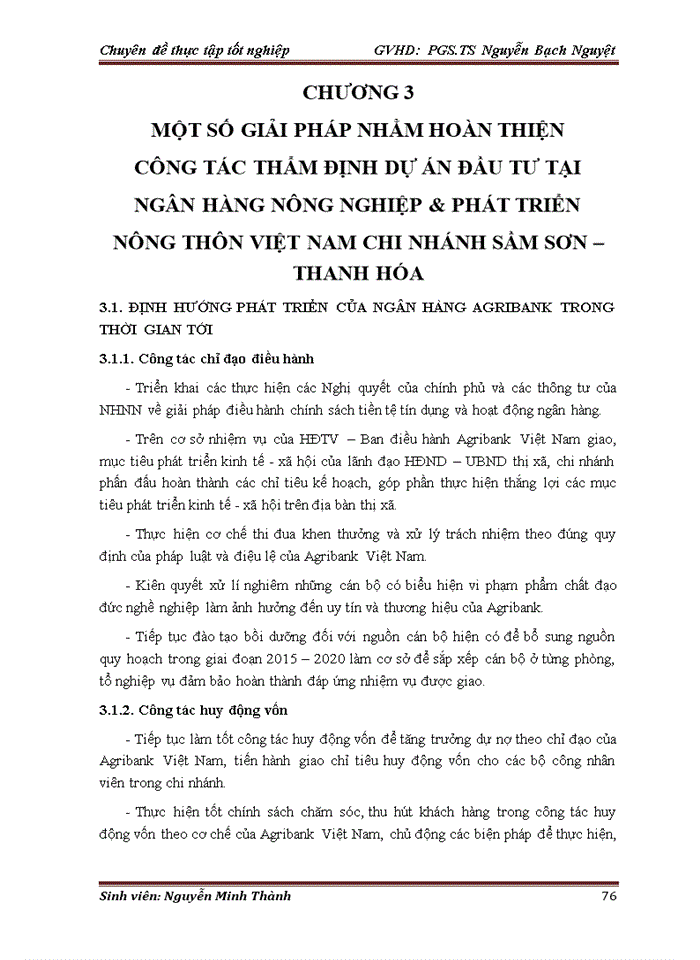 image for page Hoàn thiện công tác thẩm định dự án đầu tư vay vốn tại Ngân hàng Nông nghiệp và Phát triển Nông thôn chi nhánh Sầm Sơn – Thanh Hóa