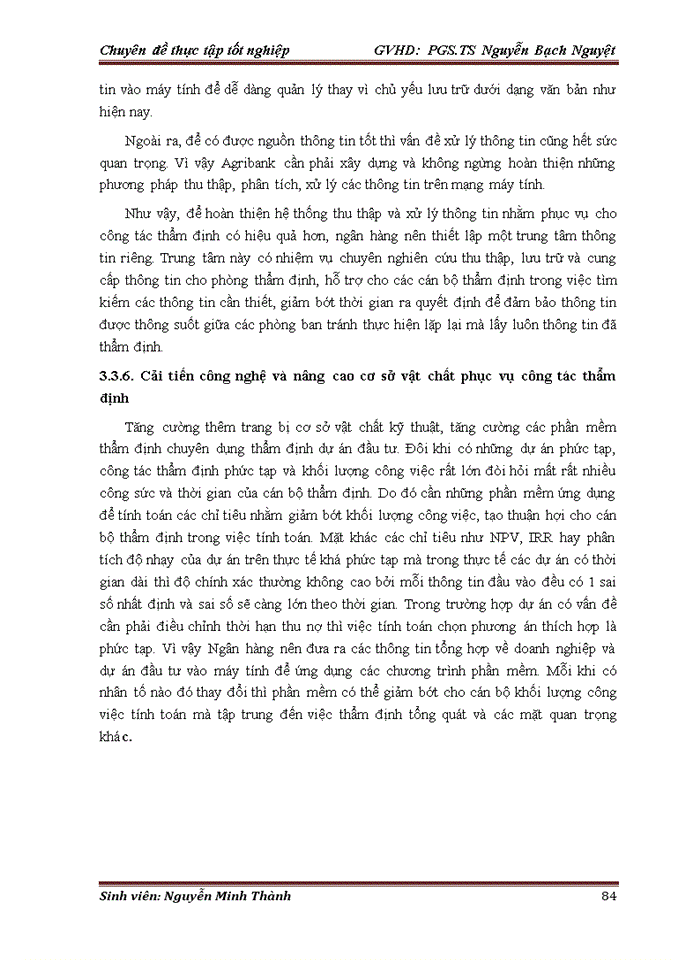 image for page Hoàn thiện công tác thẩm định dự án đầu tư vay vốn tại Ngân hàng Nông nghiệp và Phát triển Nông thôn chi nhánh Sầm Sơn – Thanh Hóa