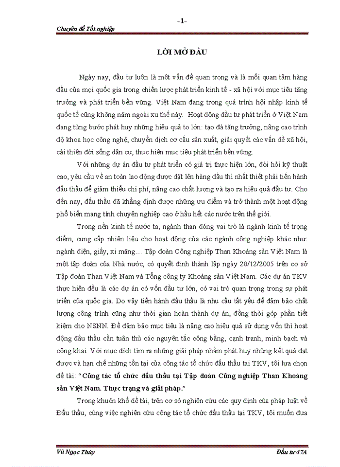 image for page Công tác tổ chức đấu thầu tại tập đoàn công nghiệp than khoáng sản VIỆT NAM. Thực trạng và giải pháp