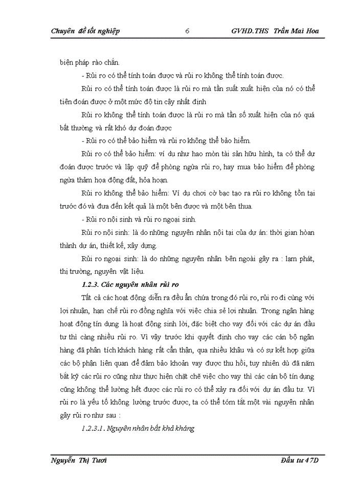 image for page Đánh giá và quản lý rủi ro đối với các dự án đầu tư tại Ngân Hàng Đầu Tư và Phát Triển Việt Nam chi nhánh Quang Trung