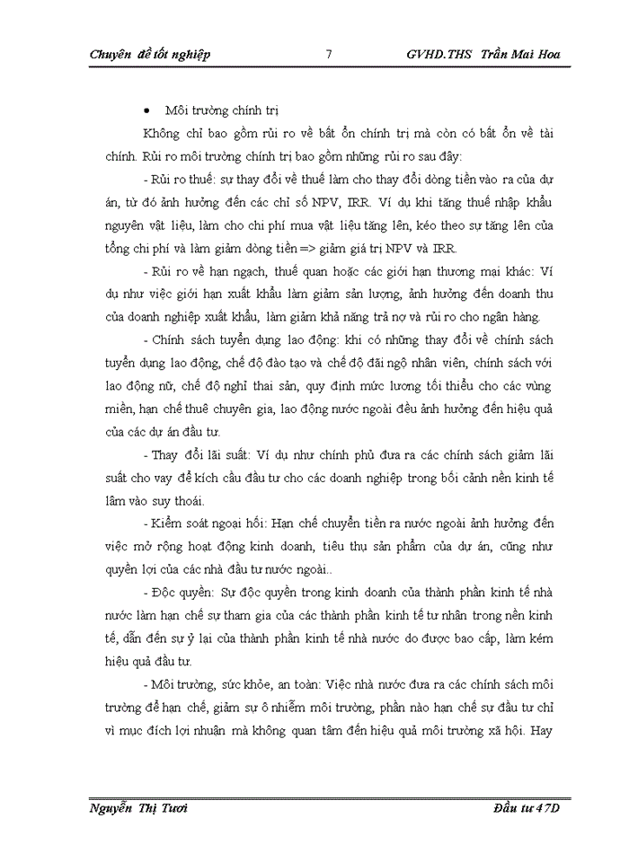 image for page Đánh giá và quản lý rủi ro đối với các dự án đầu tư tại Ngân Hàng Đầu Tư và Phát Triển Việt Nam chi nhánh Quang Trung