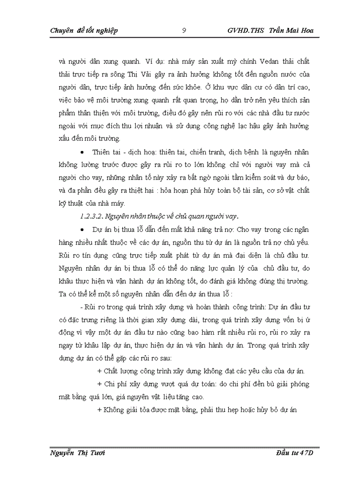 image for page Đánh giá và quản lý rủi ro đối với các dự án đầu tư tại Ngân Hàng Đầu Tư và Phát Triển Việt Nam chi nhánh Quang Trung