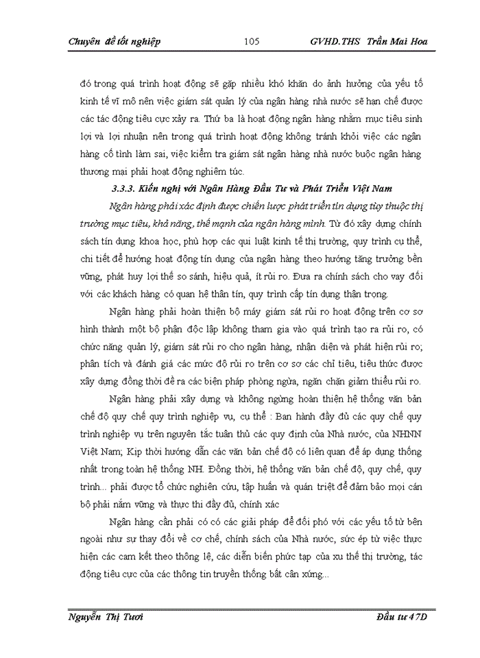 image for page Đánh giá và quản lý rủi ro đối với các dự án đầu tư tại Ngân Hàng Đầu Tư và Phát Triển Việt Nam chi nhánh Quang Trung