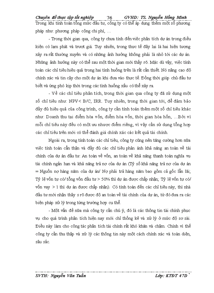 image for page Hoàn thiện công tác lập dự án dầu tư tại công ty cổ phần sông đà 10