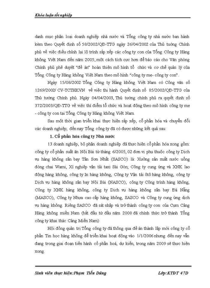 image for page Thực trạng và giải pháp đầu tư phát triển ngành vận tải hàng không của Tổng công ty hàng không Việt Nam