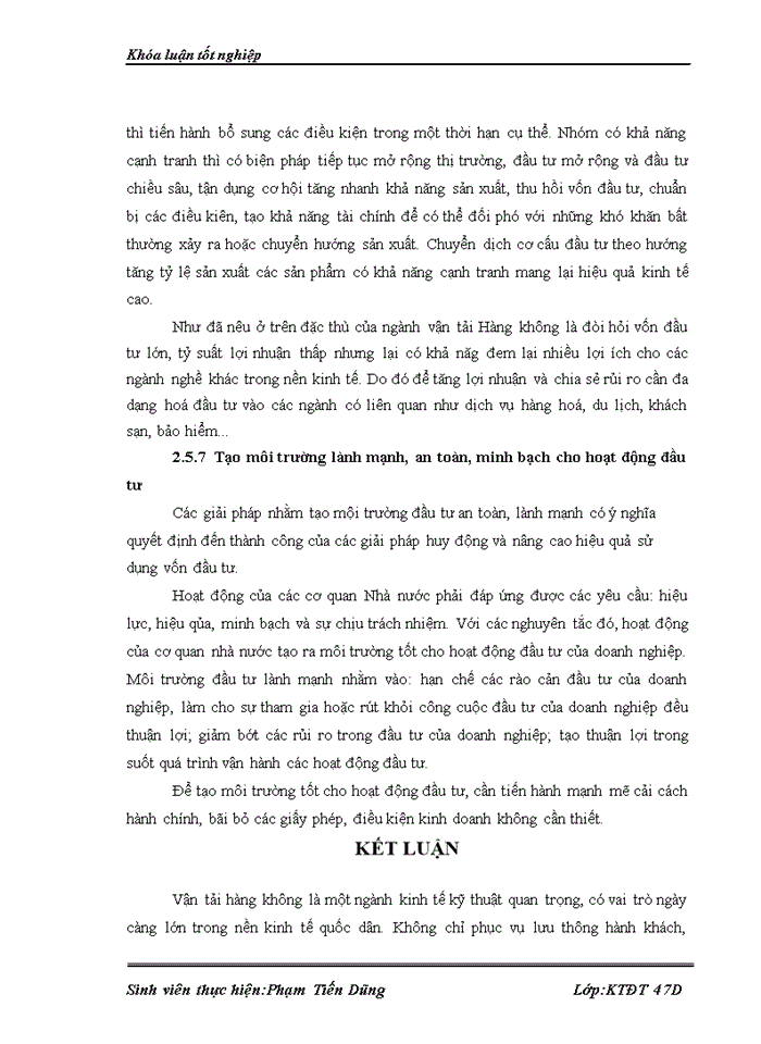 image for page Thực trạng và giải pháp đầu tư phát triển ngành vận tải hàng không của Tổng công ty hàng không Việt Nam