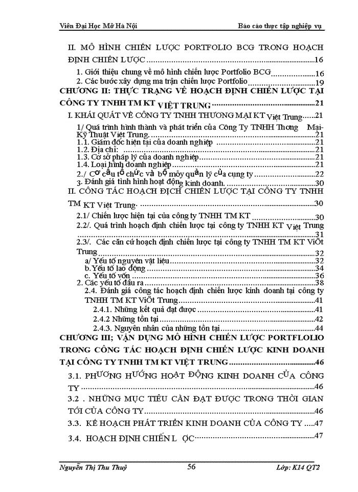 image for page Vận dụng mô hình chiến lược Portfolio (BCG) trong công tác hoạch định chiến lược tại công ty TNHH TM kỹ thuật Việt Trung