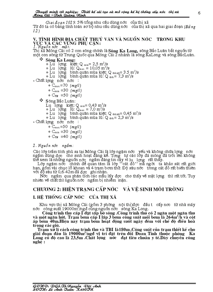image for page Thiết kế cải tạo và mở rộng kế hệ thống cấp nước thị xã Móng Cái –Tỉnh Quãng Ninh
