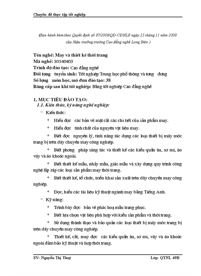 image for page Hoàn thiện công tác đào tạo nghề may  tại Trường Cao Đẳng Nghề Long Biên