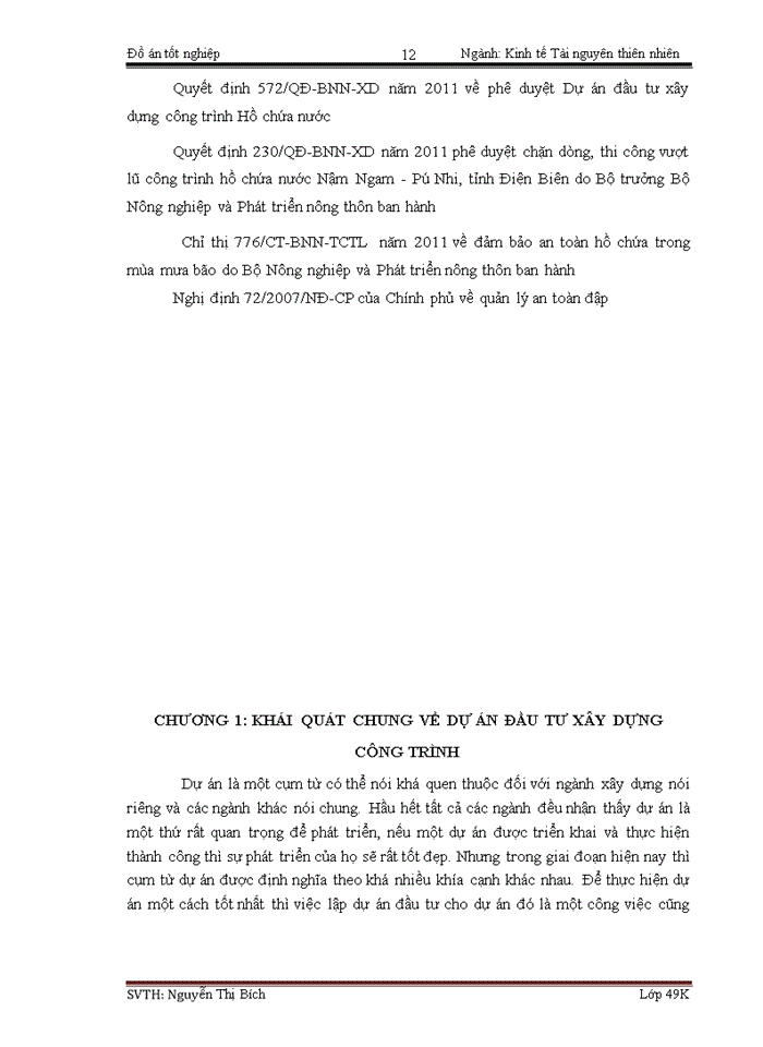 image for page Lập dự án đầu tư xây dựng công trình hồ chứa nước Vĩnh Trinh xã Duy Hòa huyện Duy Xuyên tỉnh Quảng Nam