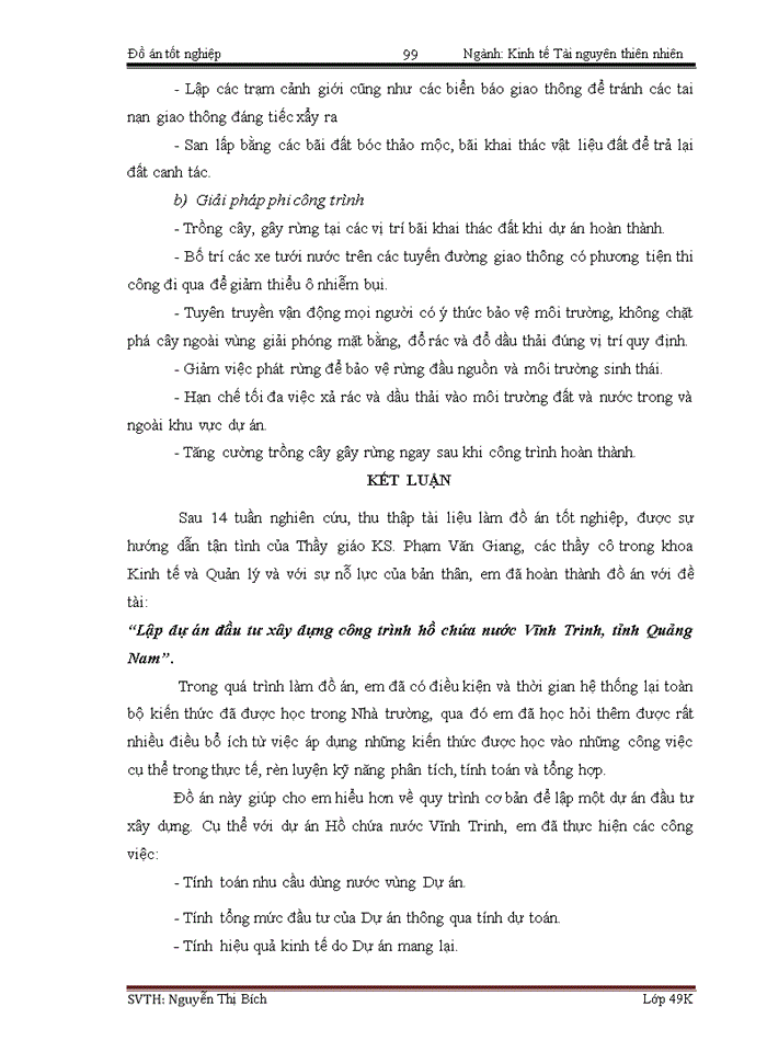 image for page Lập dự án đầu tư xây dựng công trình hồ chứa nước Vĩnh Trinh xã Duy Hòa huyện Duy Xuyên tỉnh Quảng Nam