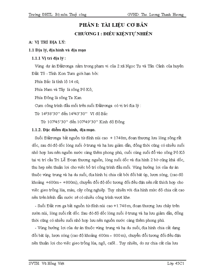 image for page Thiết kế hồ chứa nước Đắc Rơnga - thuộc tỉnh Kon tum