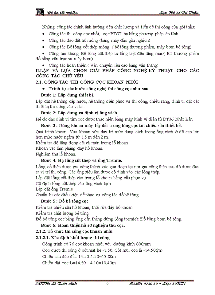 image for page Lập và lựa chọn giải pháp tổ chức - kỹ thuật cho các công tác chính