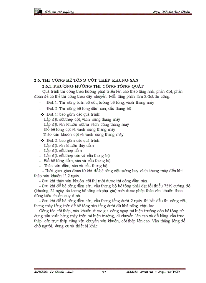 image for page Lập và lựa chọn giải pháp tổ chức - kỹ thuật cho các công tác chính