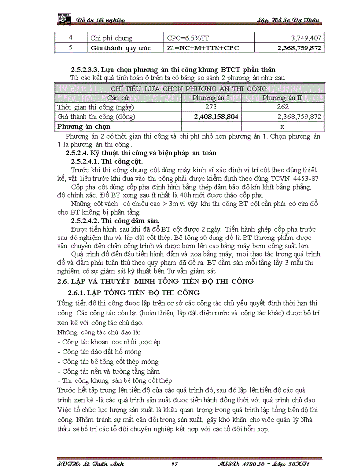 image for page Lập và lựa chọn giải pháp tổ chức - kỹ thuật cho các công tác chính