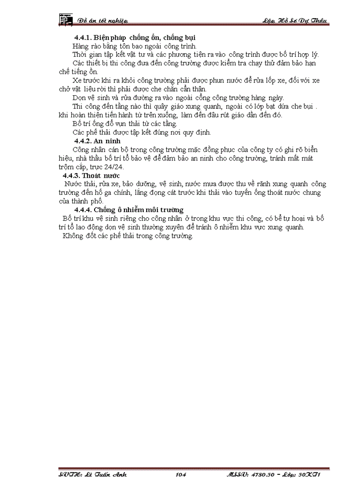 image for page Lập và lựa chọn giải pháp tổ chức - kỹ thuật cho các công tác chính