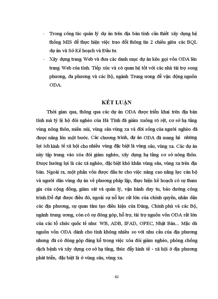 image for page Tình hình thu hút và sử dụng nguồn vốn ODA trên địa bàn tỉnh Hà Tĩnh